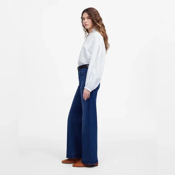 Madewell NWT Petite Perfect Vintage Wide-Leg Jeans Size 27P in Pipestone Wash - Picture 3 of 16